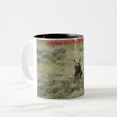 Kerstgroeten, mijn jager Gatherer Tweekleurige Koffiemok (Voorkant links)