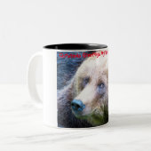 Kerstgroeten, mijn jager Gatherer Tweekleurige Koffiemok (Voorkant links)