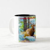 Kerstgroeten, mijn jager Gatherer Tweekleurige Koffiemok (Voorkant links)