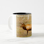 Kerstgroeten, mijn jager Gatherer Tweekleurige Koffiemok (Voorkant links)