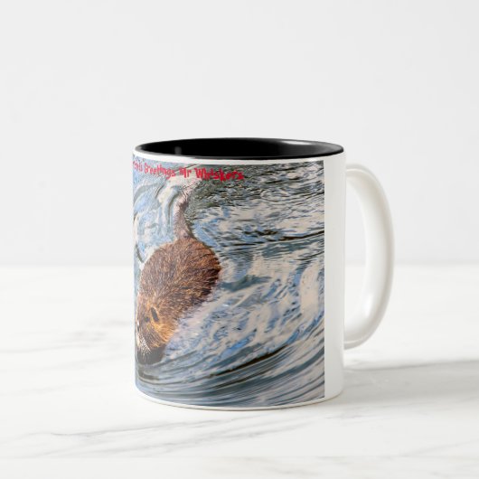 Kerstgroeten Mijn kleine bever Tweekleurige Koffiemok (Voorkant rechts)