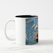 Kerstgroeten Mijn kleine bever Tweekleurige Koffiemok (Links)