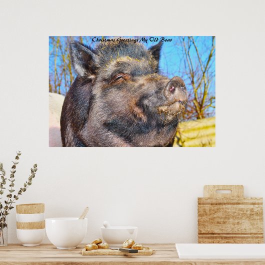 Kerstgroeten Mijn oude Boar Poster (Keuken)