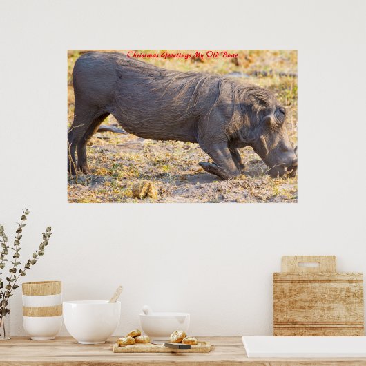 Kerstgroeten Mijn oude Boar Poster (Keuken)
