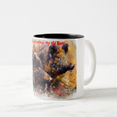 Kerstgroeten Mijn oude Boar Tweekleurige Koffiemok (Voorkant rechts)