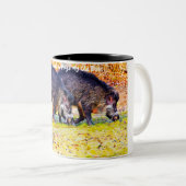 Kerstgroeten Mijn oude Boar Tweekleurige Koffiemok (Voorkant rechts)