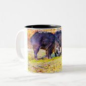 Kerstgroeten Mijn oude Boar Tweekleurige Koffiemok (Voorkant links)