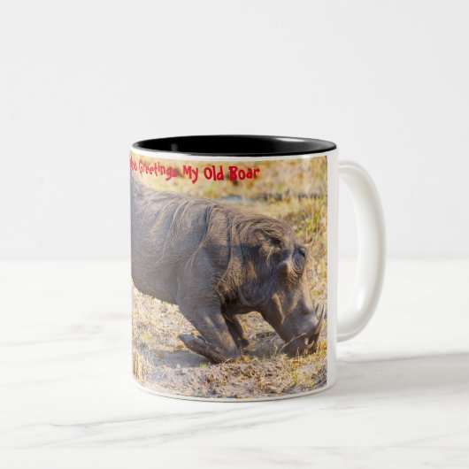 Kerstgroeten Mijn oude Boar Tweekleurige Koffiemok (Voorkant rechts)