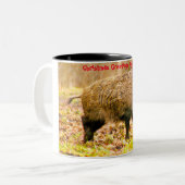 Kerstgroeten Mijn oude Boar Tweekleurige Koffiemok (Voorkant links)