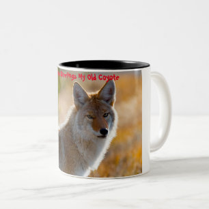 Kerstgroeten Mijn Oude Coyote Tweekleurige Koffiemok