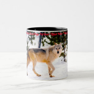 Kerstgroeten 'Mijn partner', 'Alphamannetje', Tweekleurige Koffiemok
