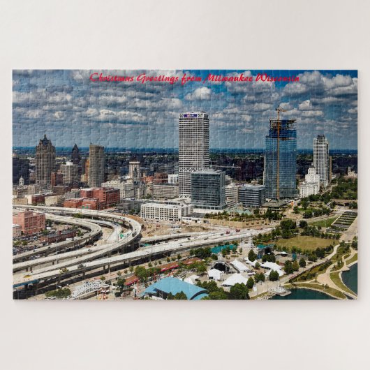 Kerstgroeten Milwaukee Wisconsin Legpuzzel (Horizontaal)