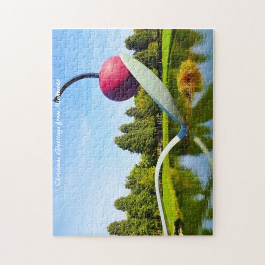 Kerstgroeten Minnesota. Legpuzzel (Verticaal)