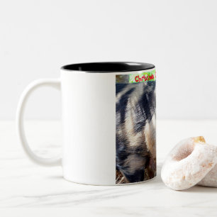 Kerstgroeten M'n Oude Beer Tweekleurige Koffiemok
