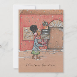 Kerstgroeten Nostalgische Flat Holiday Kaart