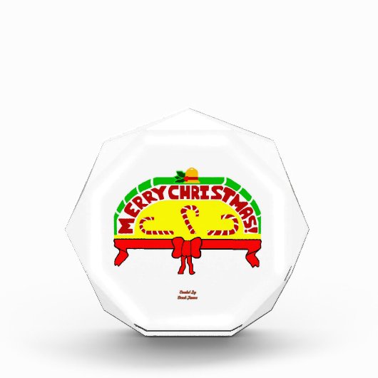 Kerstgroeten Octagonal Photo Block Fotoblokken (Voorkant)