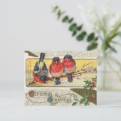 Kerstgroeten - ontwerp voor vogels feestdagenkaart (Staand voorkant)