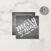 Kerstgroeten op het krijtbord notitiekaartje (Voorkant / Achterkant in situ)