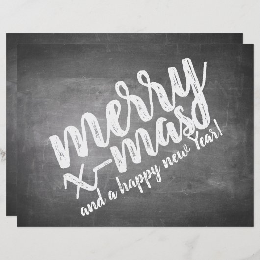 Kerstgroeten op het schoolbord (Voorkant / Achterkant)