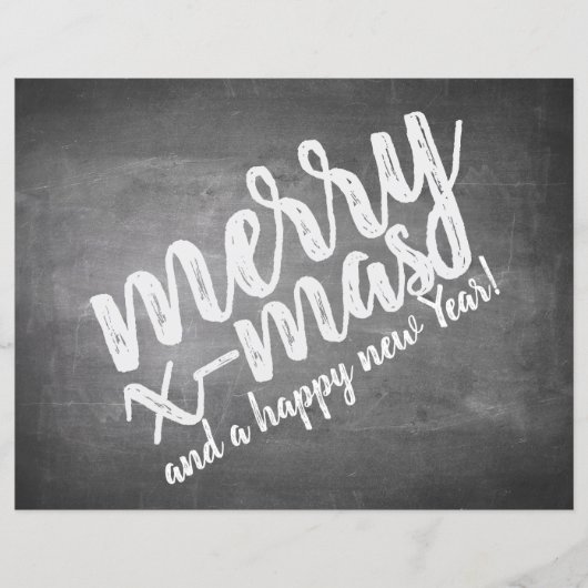 Kerstgroeten op het schoolbord (Voorkant)