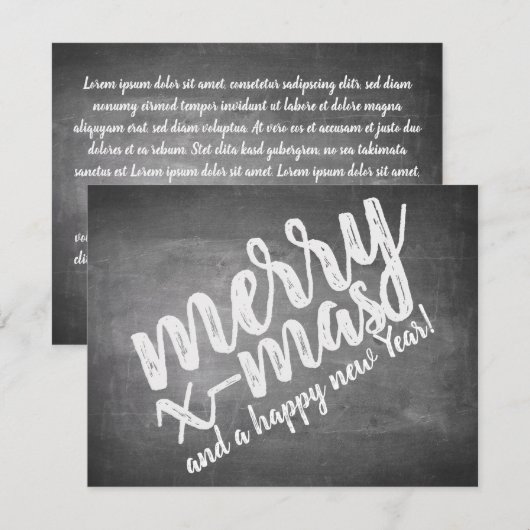 Kerstgroeten op het schoolbord (Voorkant / Achterkant)