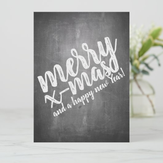 Kerstgroeten op het schoolbord (Staand voorkant)