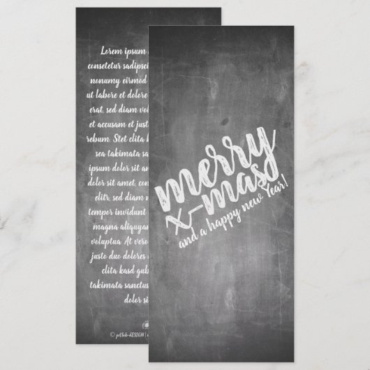 Kerstgroeten op het schoolbord (Voorkant / Achterkant)