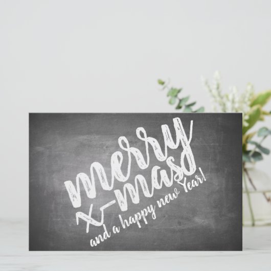 Kerstgroeten op het schoolbord (Staand voorkant)