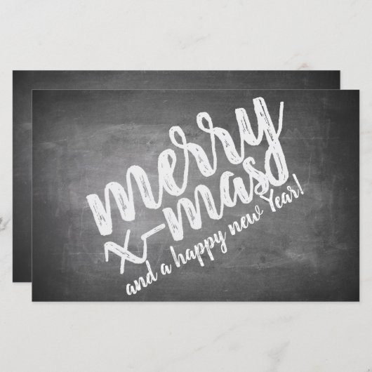 Kerstgroeten op het schoolbord (Voorkant / Achterkant)