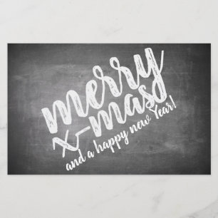 Kerstgroeten op het schoolbord