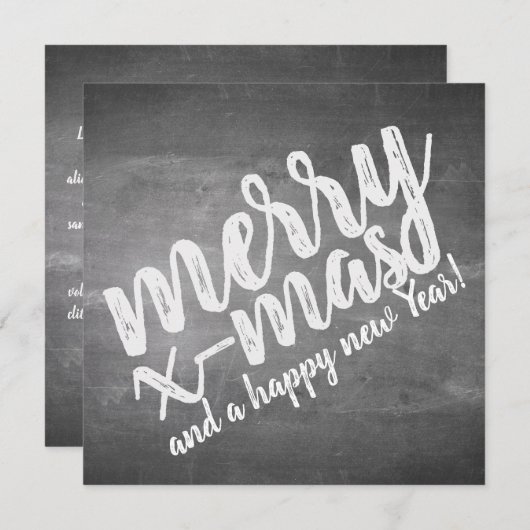 Kerstgroeten op het schoolbord (Voorkant / Achterkant)