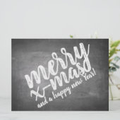 Kerstgroeten op het schoolbord (Staand voorkant)