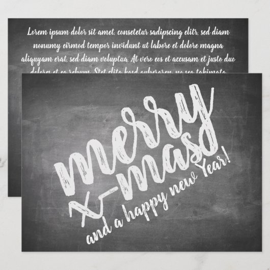 Kerstgroeten op het schoolbord (Voorkant / Achterkant)