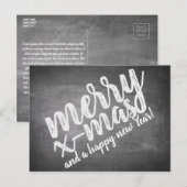 Kerstgroeten op het schoolbord feestdagenkaart (Voorkant / Achterkant)