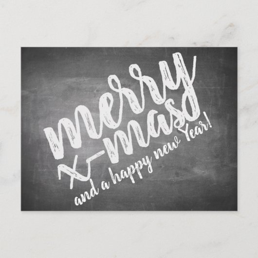 Kerstgroeten op het schoolbord feestdagenkaart (Voorkant)