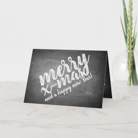 Kerstgroeten op het schoolbord kaart (Voorkant)