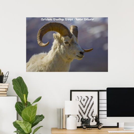 Kerstgroeten opa Hunter Gatherer Poster (Thuiskantoor)