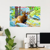 Kerstgroeten opa Hunter Gatherer Poster (Thuiskantoor)