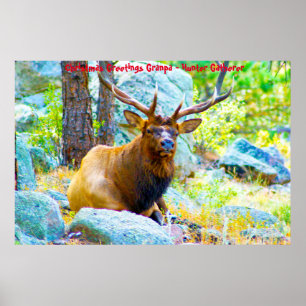 Kerstgroeten opa Hunter Gatherer Poster