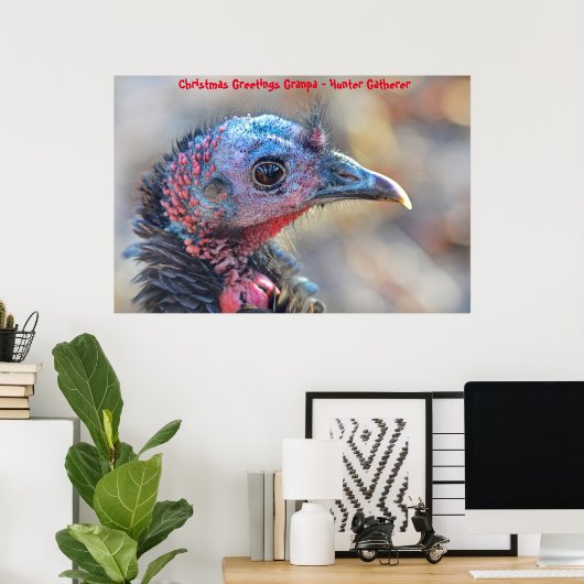 Kerstgroeten opa Hunter Gatherer Poster (Thuiskantoor)