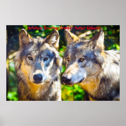 Kerstgroeten opa Hunter Gatherer Poster (Voorkant)