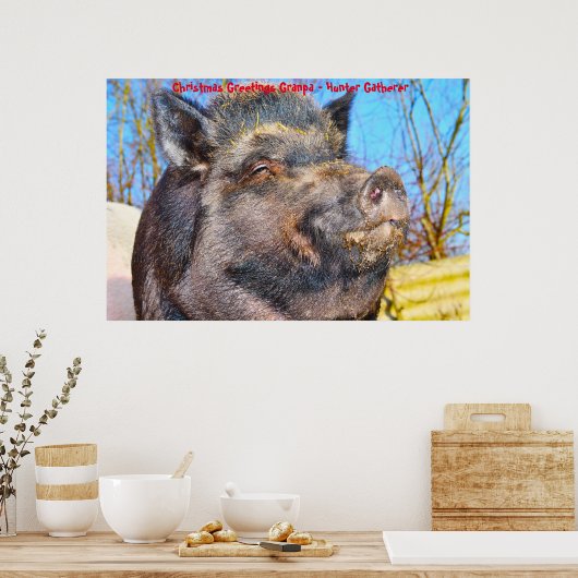 Kerstgroeten opa Hunter Gatherer Poster (Keuken)