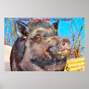 Kerstgroeten opa Hunter Gatherer Poster