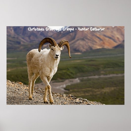 Kerstgroeten opa Hunter Gatherer Poster (Voorkant)