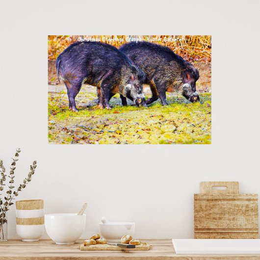 Kerstgroeten opa Hunter Gatherer Poster (Keuken)