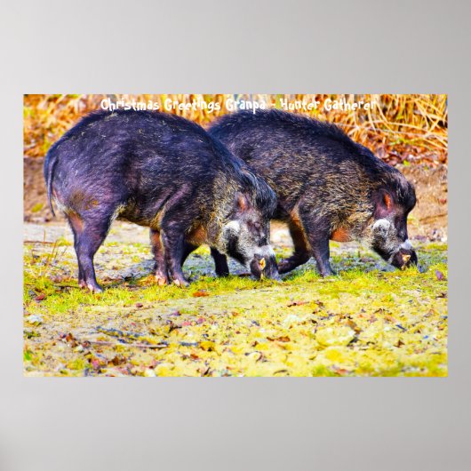 Kerstgroeten opa Hunter Gatherer Poster (Voorkant)