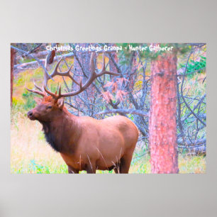 Kerstgroeten opa Hunter Gatherer Poster