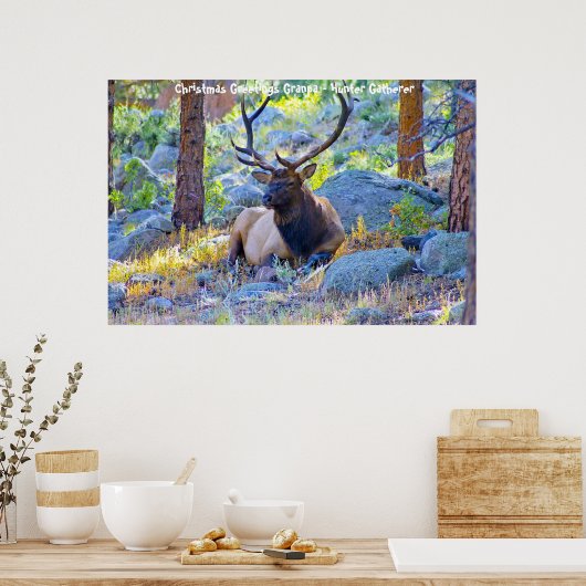 Kerstgroeten opa Hunter Gatherer Poster (Keuken)