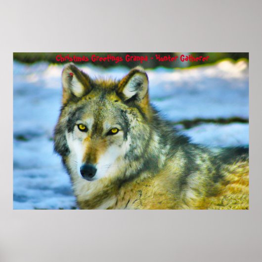 Kerstgroeten opa Hunter Gatherer Poster (Voorkant)