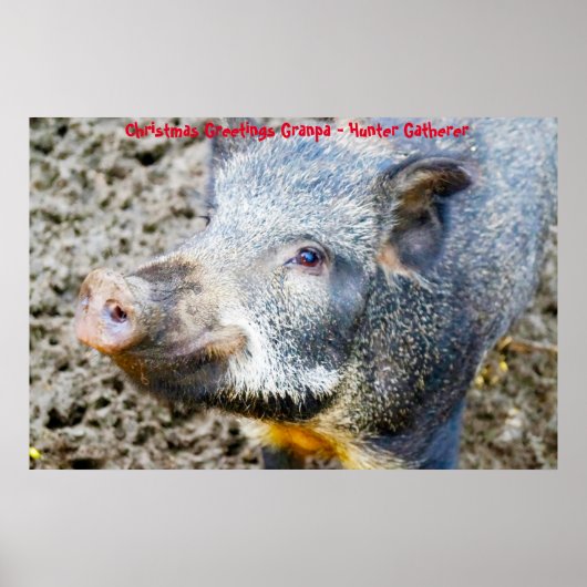 Kerstgroeten opa Hunter Gatherer Poster (Voorkant)